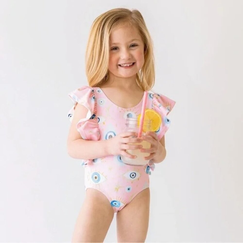 Posh Fiona Flutter Sleeve One Piece Swimsuit, Size 6T